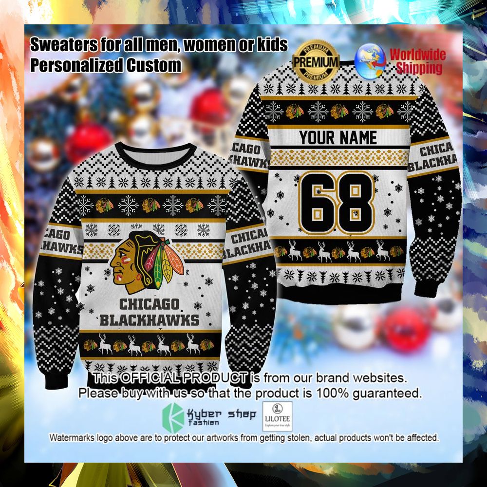 nhl chicago blackhawks personalized christmas sweater 1 863