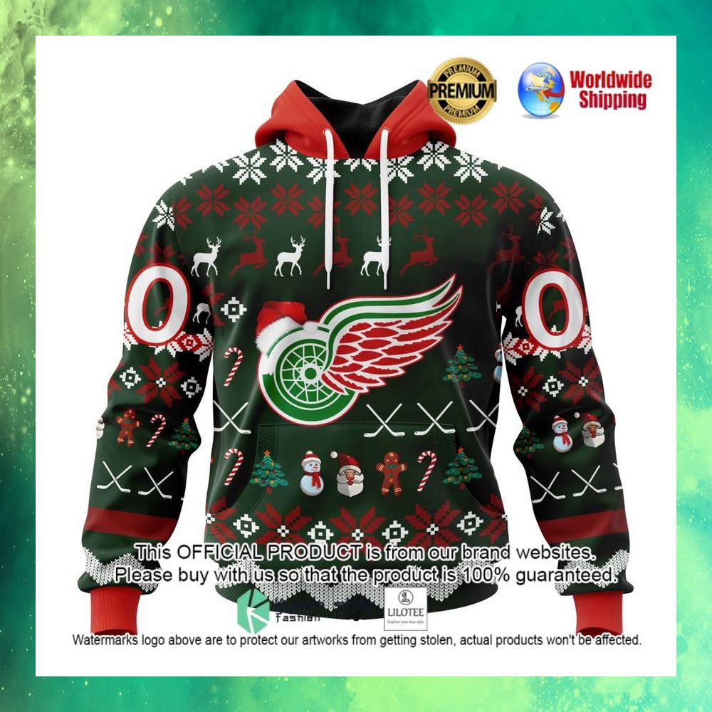 nhl detroit red wings team santa hat personalized 3d hoodie shirt 1 174