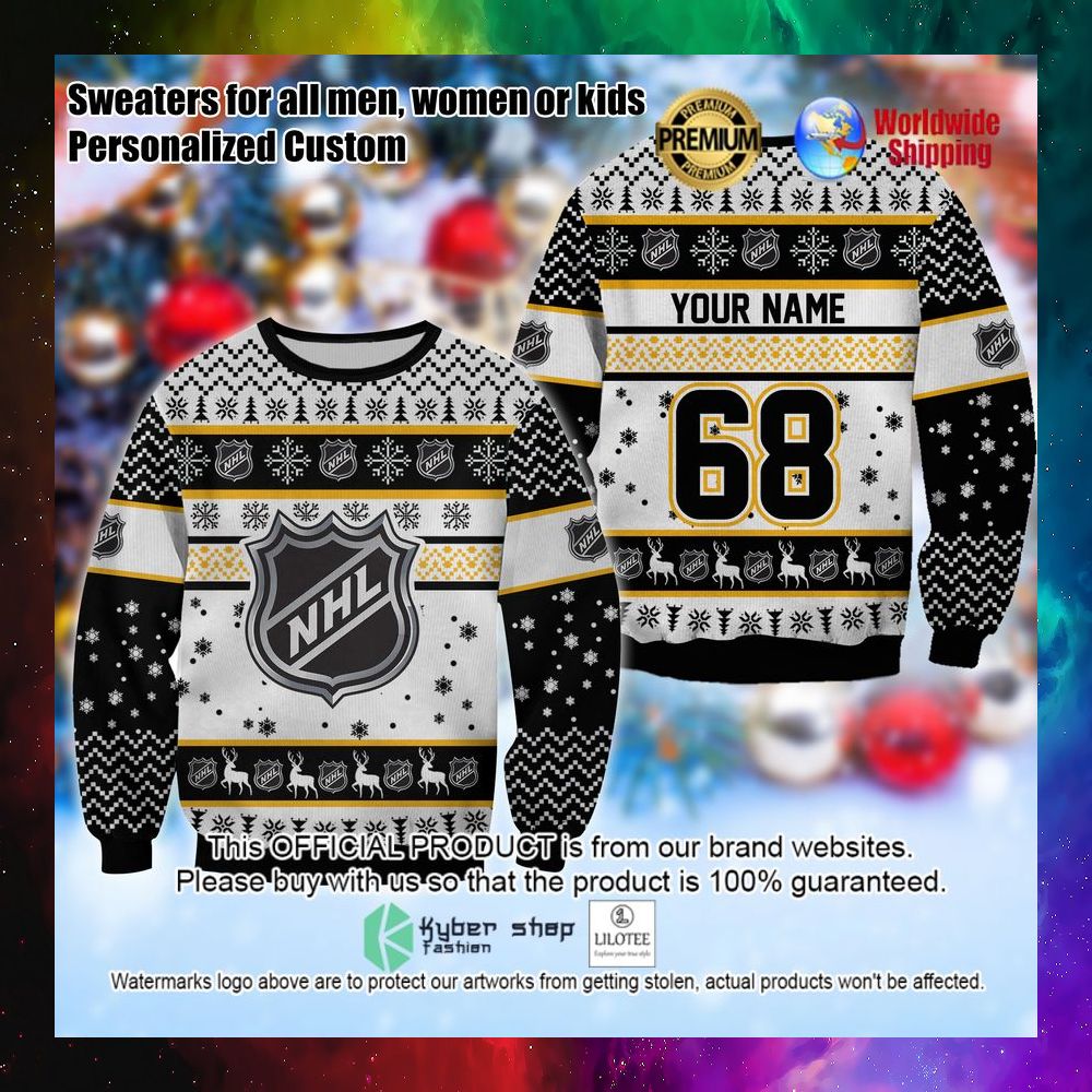 nhl logo nhl personalized christmas sweater 1 95