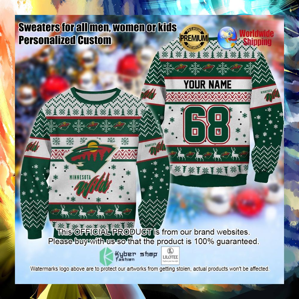 nhl minnesota wild personalized christmas sweater 1 116