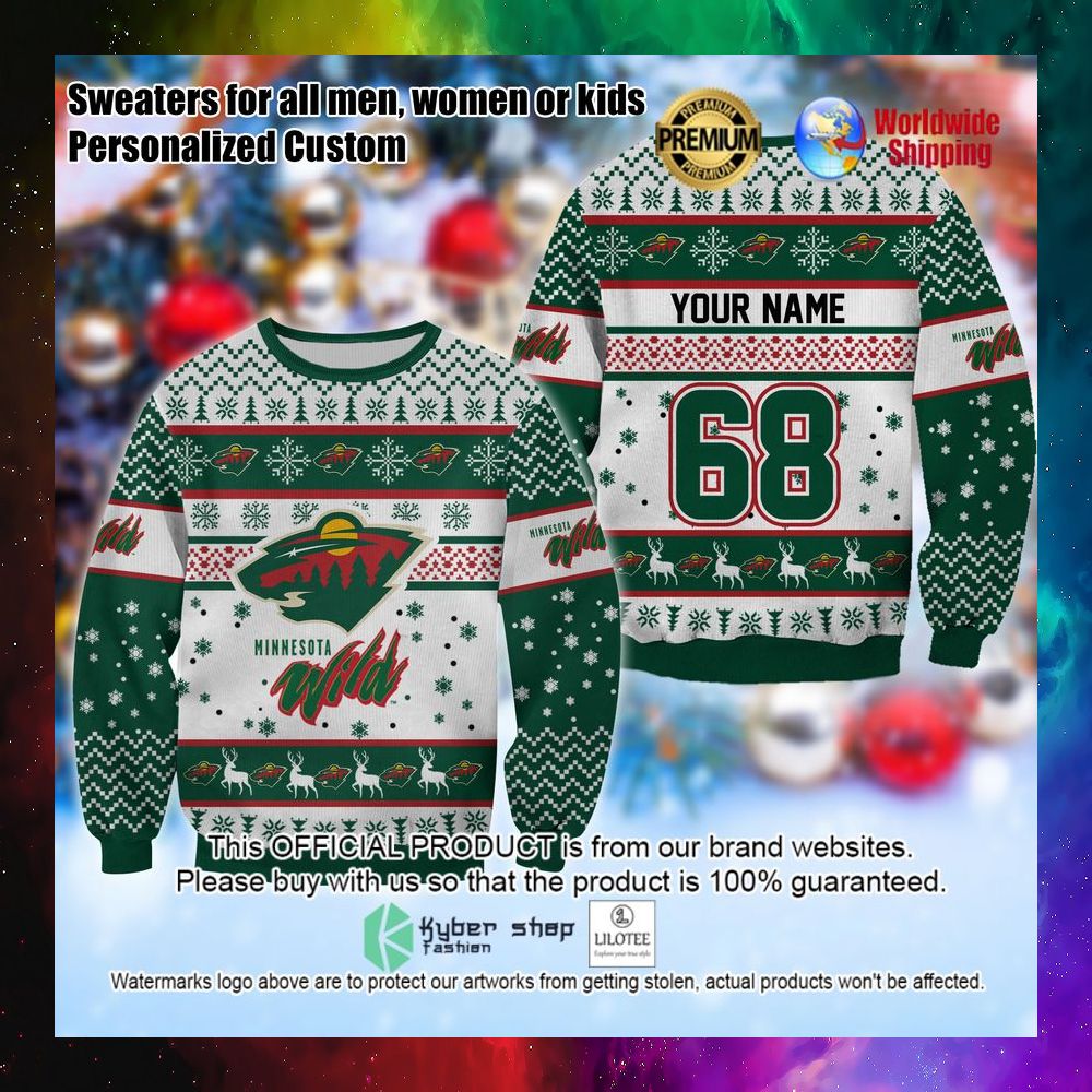 nhl minnesota wild personalized christmas sweater 1 529