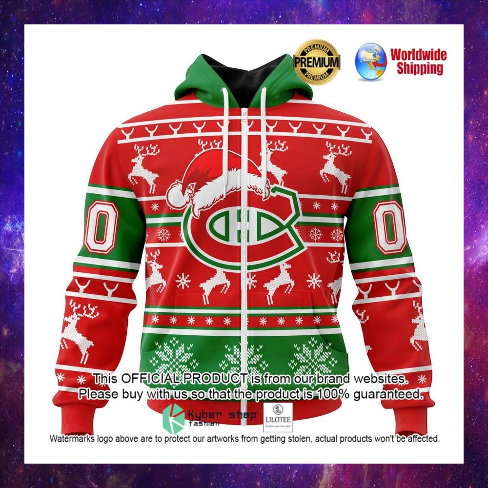 nhl montreal canadiens santa hat personalized 3d hoodie shirt 1 667