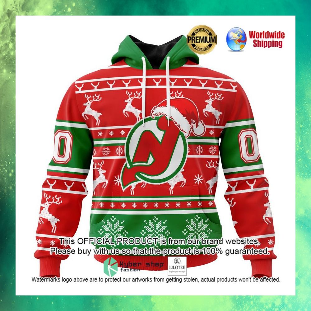 nhl new jersey devils santa hat personalized 3d hoodie shirt 1 630