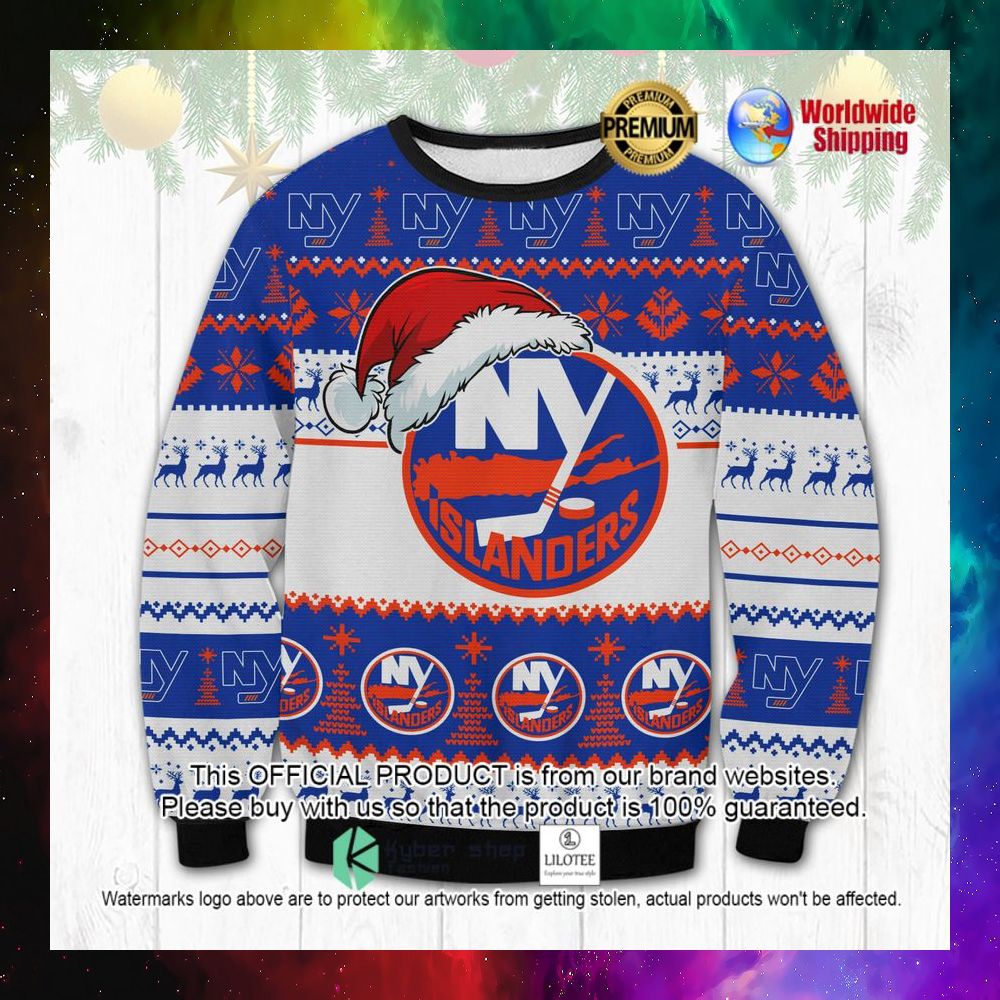 nhl new york islanders santa hat christmas sweater 1 377