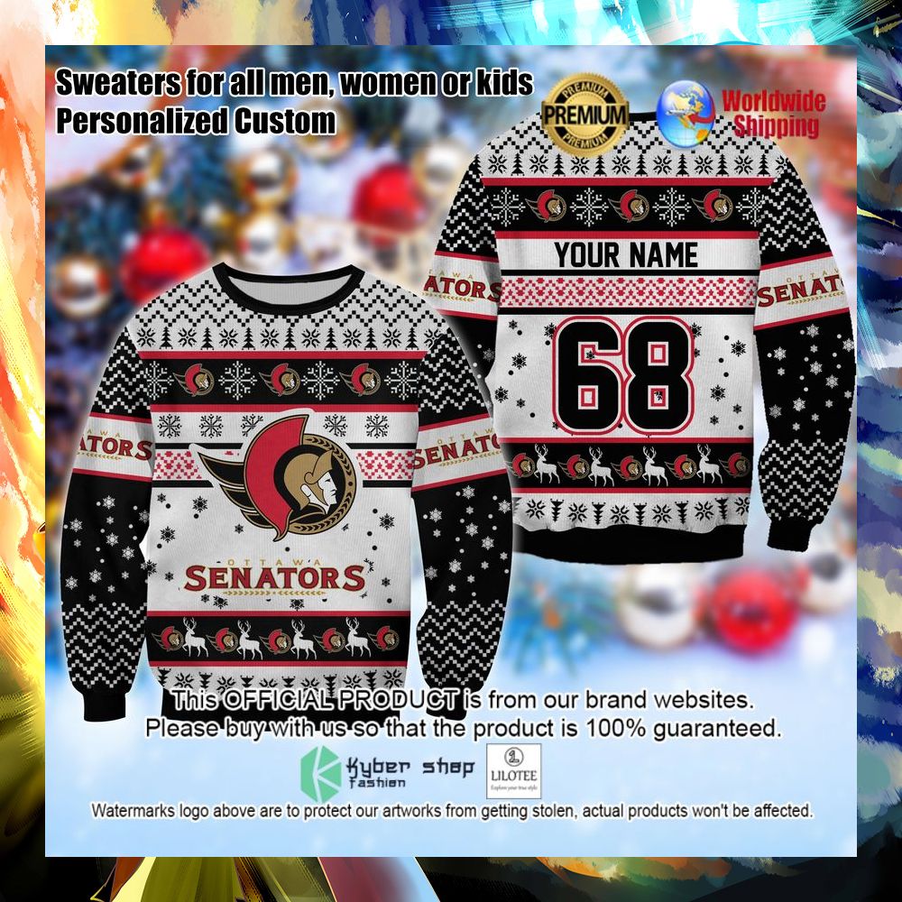 nhl ottawa senators personalized christmas sweater 1 227
