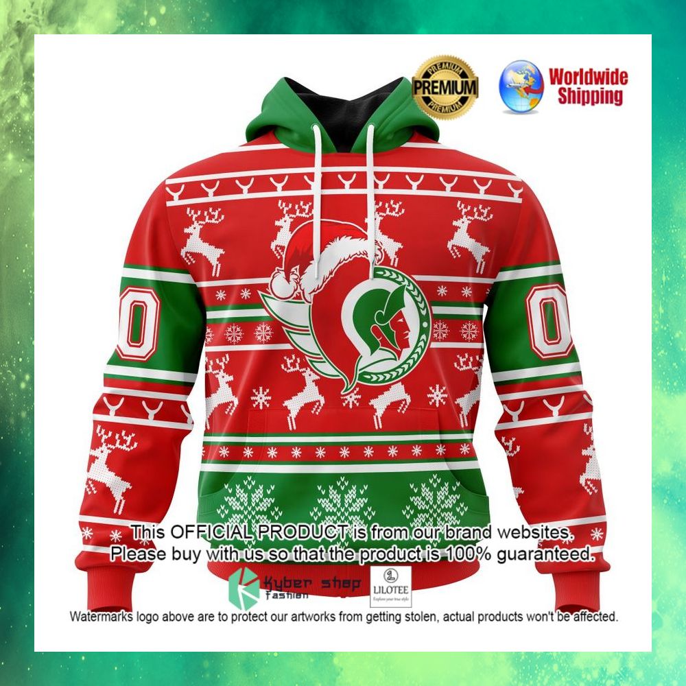 nhl ottawa senators santa hat personalized 3d hoodie shirt 1 436
