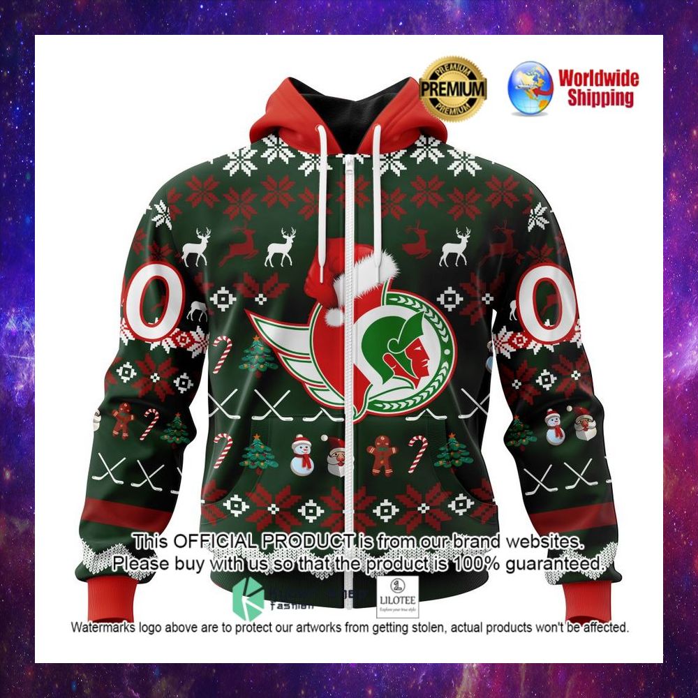 nhl ottawa senators team santa hat personalized 3d hoodie shirt 1 512