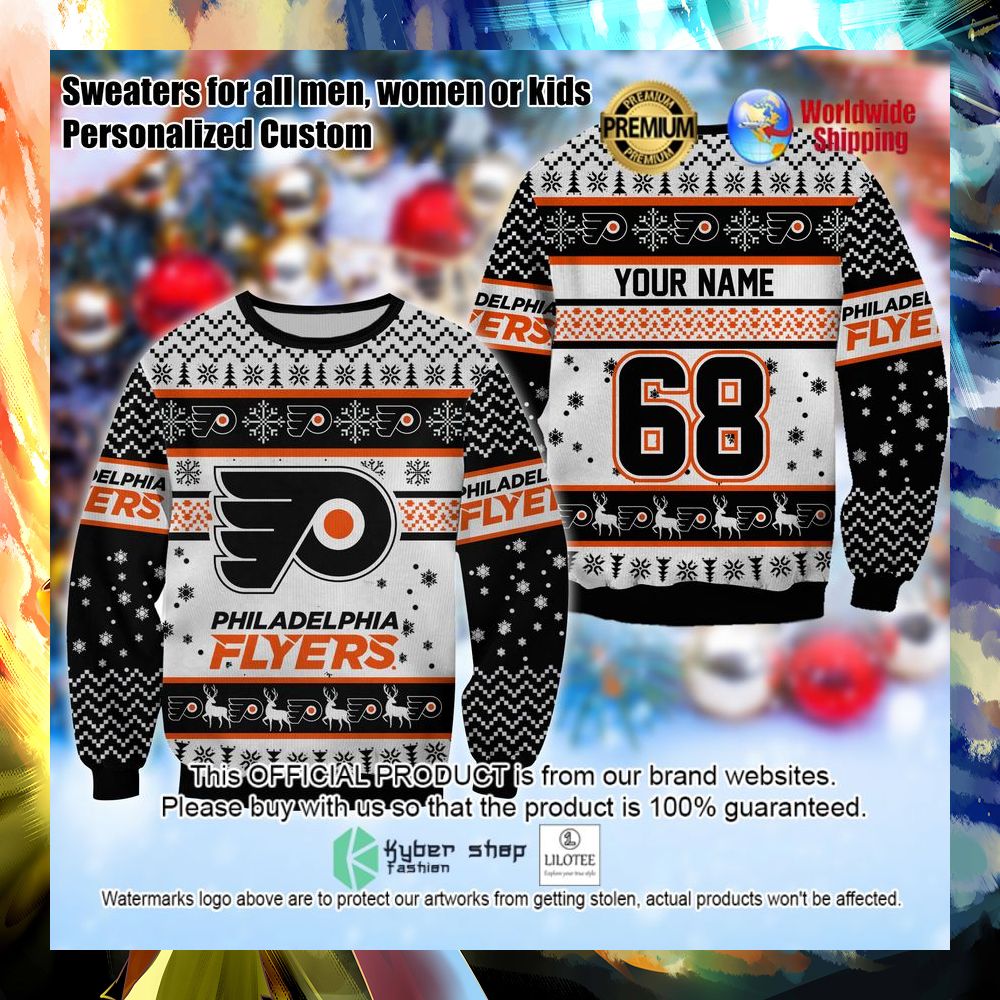 nhl philadelphia flyers personalized christmas sweater 1 723