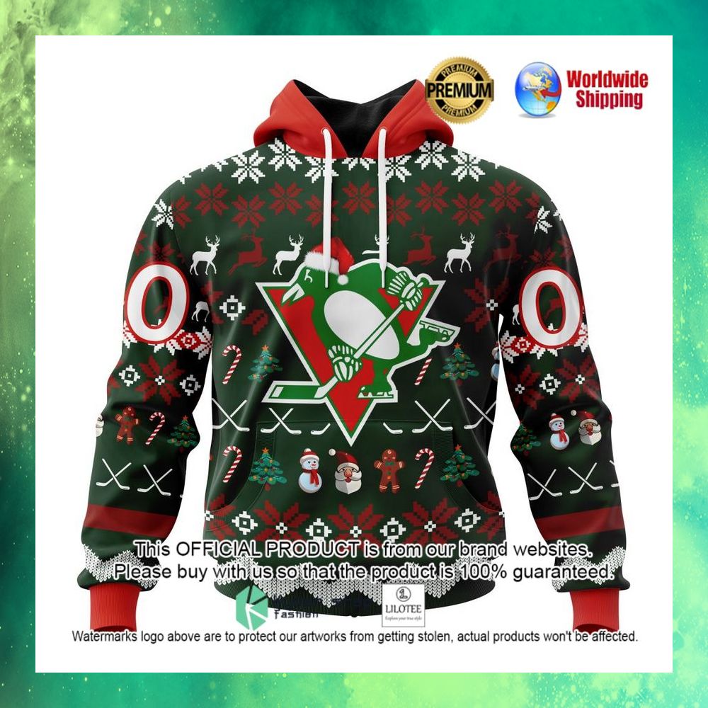 nhl pittsburgh penguins team santa hat personalized 3d hoodie shirt 1 882