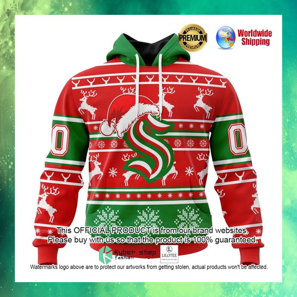 nhl seattle kraken santa hat personalized 3d hoodie shirt 1 144