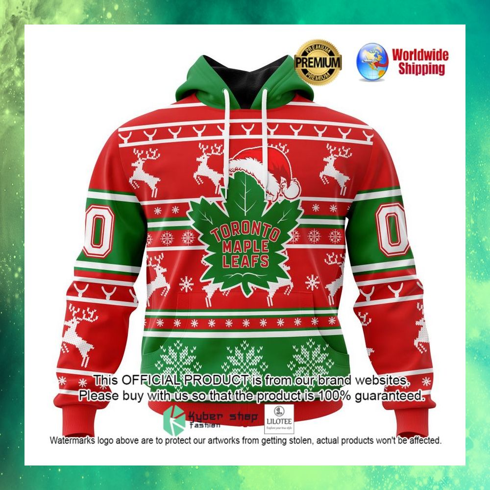 nhl toronto maple leafs santa hat personalized 3d hoodie shirt 1 102