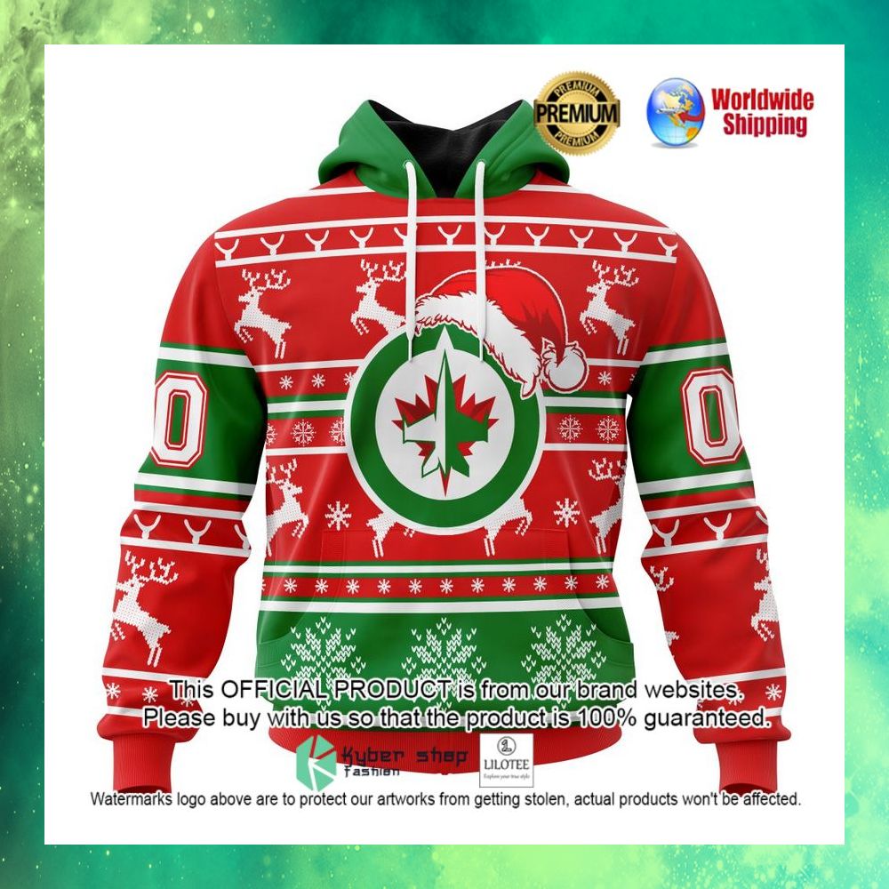 nhl winnipeg jets team santa hat personalized 3d hoodie shirt 1 475