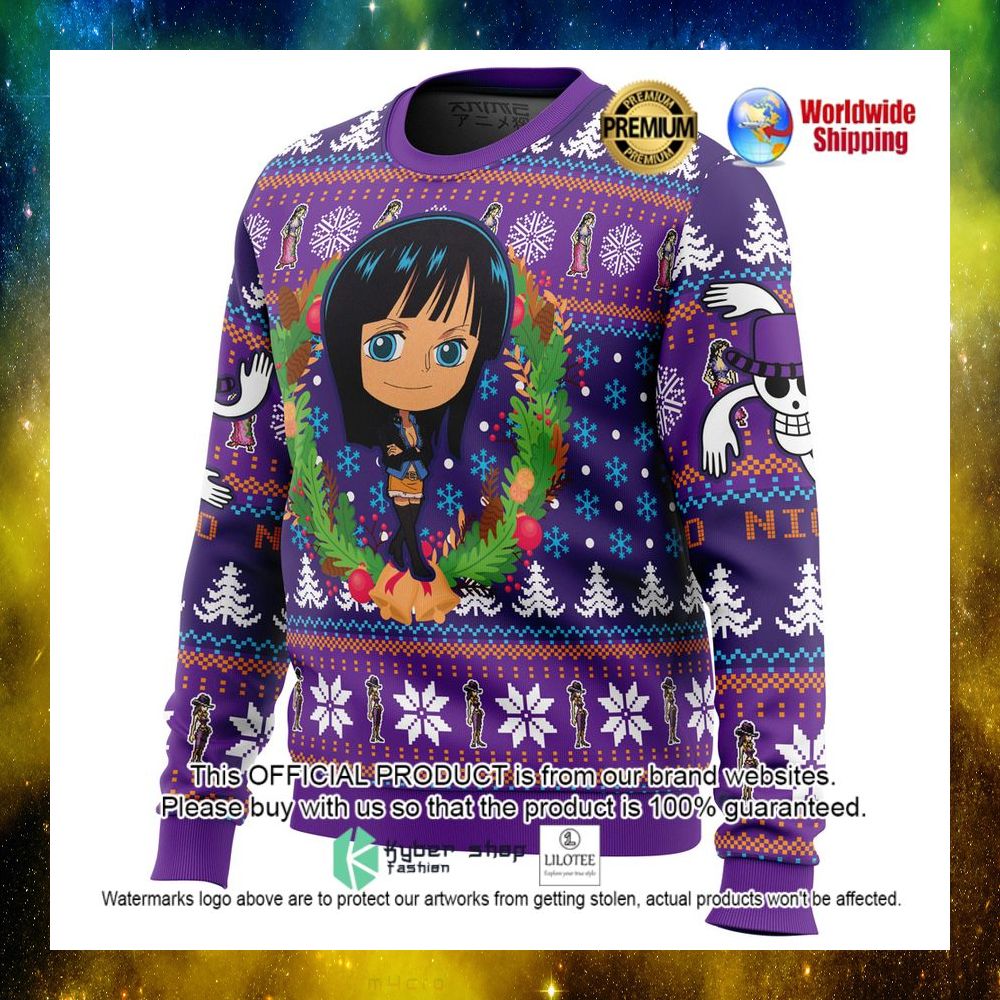 nico robin one piece anime christmas sweater 1 376