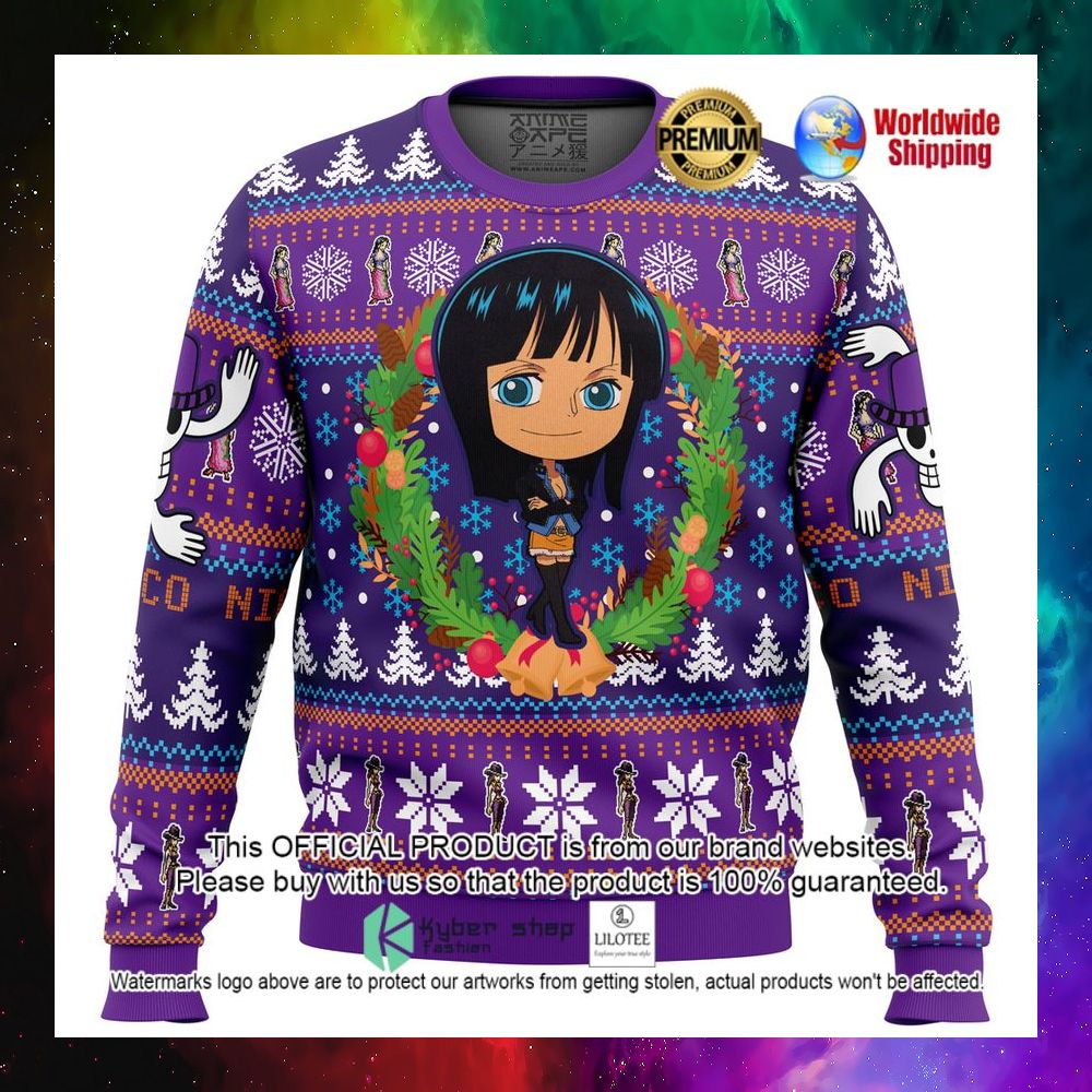 nico robin one piece anime christmas sweater 1 937