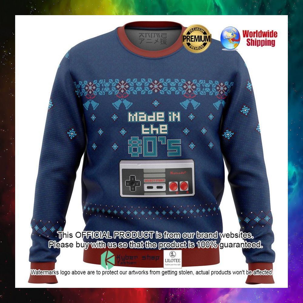nintendo made in the 80s christmas sweater 1 302