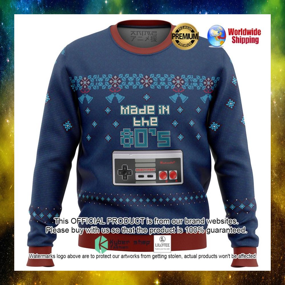 nintendo made in the 80s christmas sweater 1 691