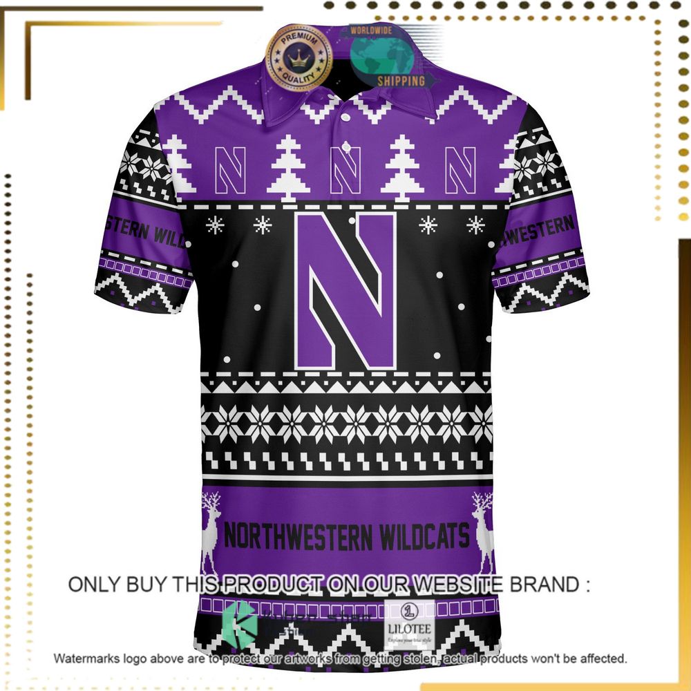 northwestern wildcats personalized sweater polo 1 76047