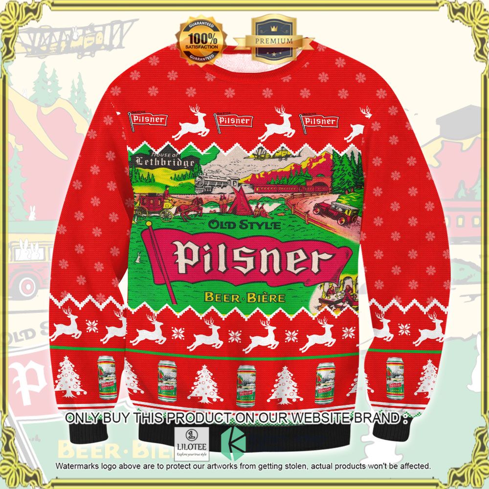old style pilsner knitted christmas sweater 1 21726
