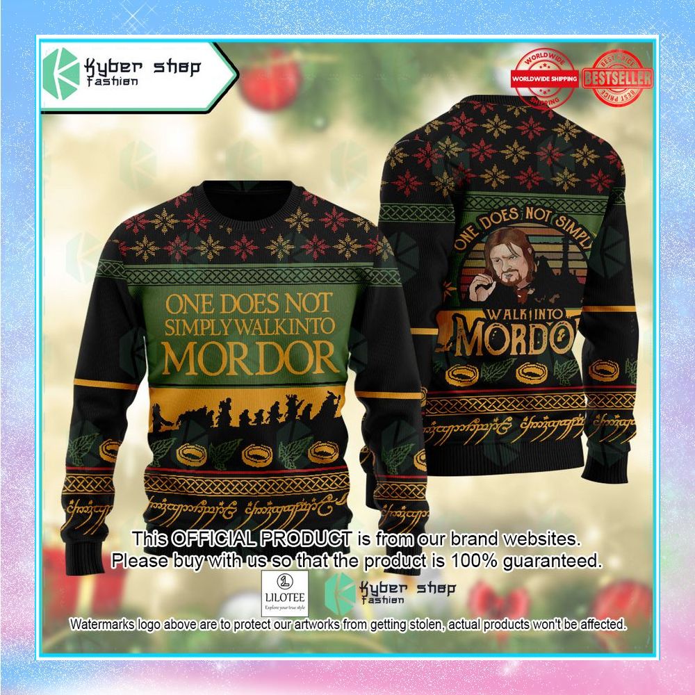 one does not simply walk into mordor christmas sweater 1 875
