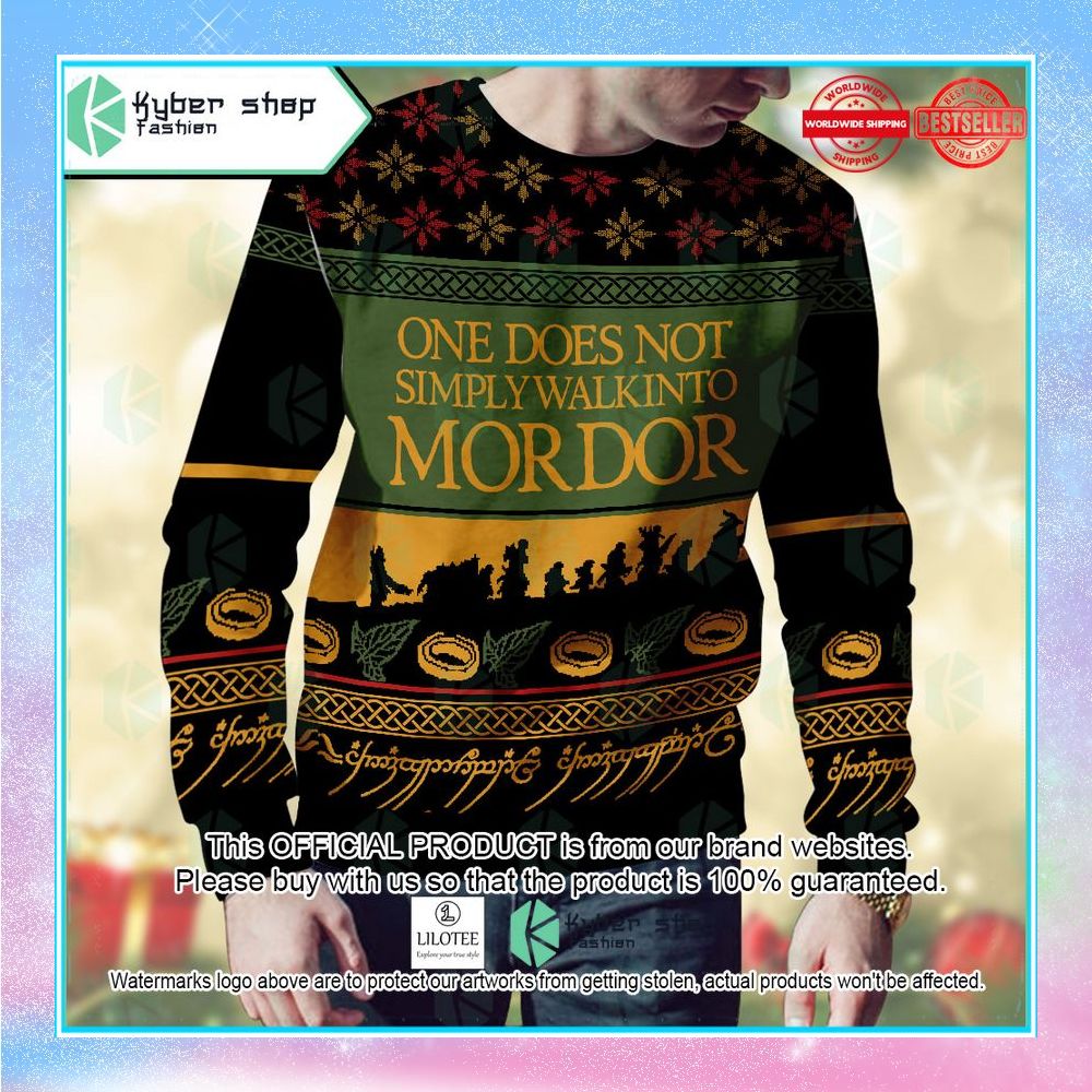 one does not simply walk into mordor christmas sweater 2 46