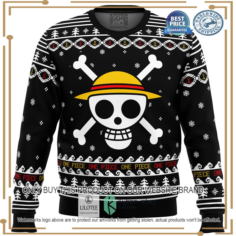 one piece straw hat pirates christmas christmas sweater 1 40858