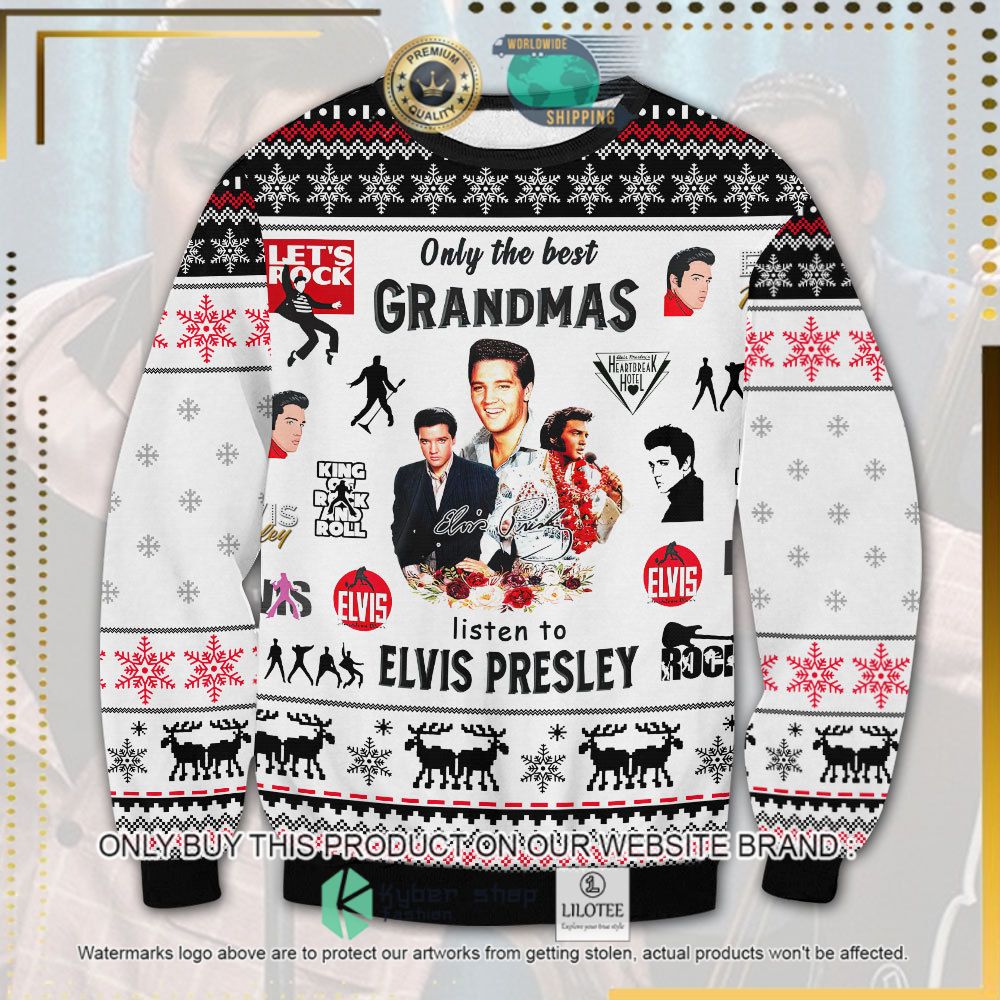 only the best grandmas elvis presley ugly sweater 1 14776