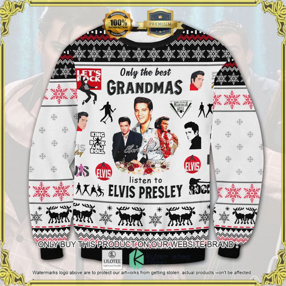 only the best grandmas elvis presley ugly sweater 1 19353