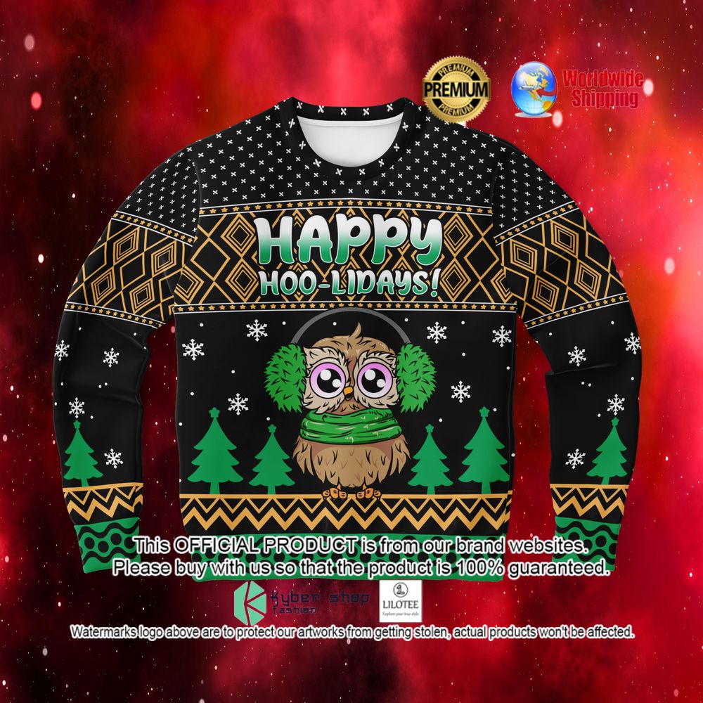 owl happy hoo lidays sweater 1 14
