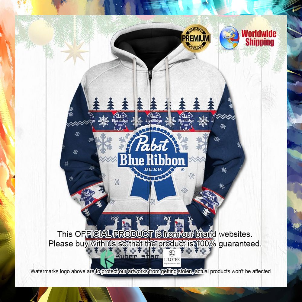 pabst blue ribbon beer navy white 3d hoodie shirt 1 891