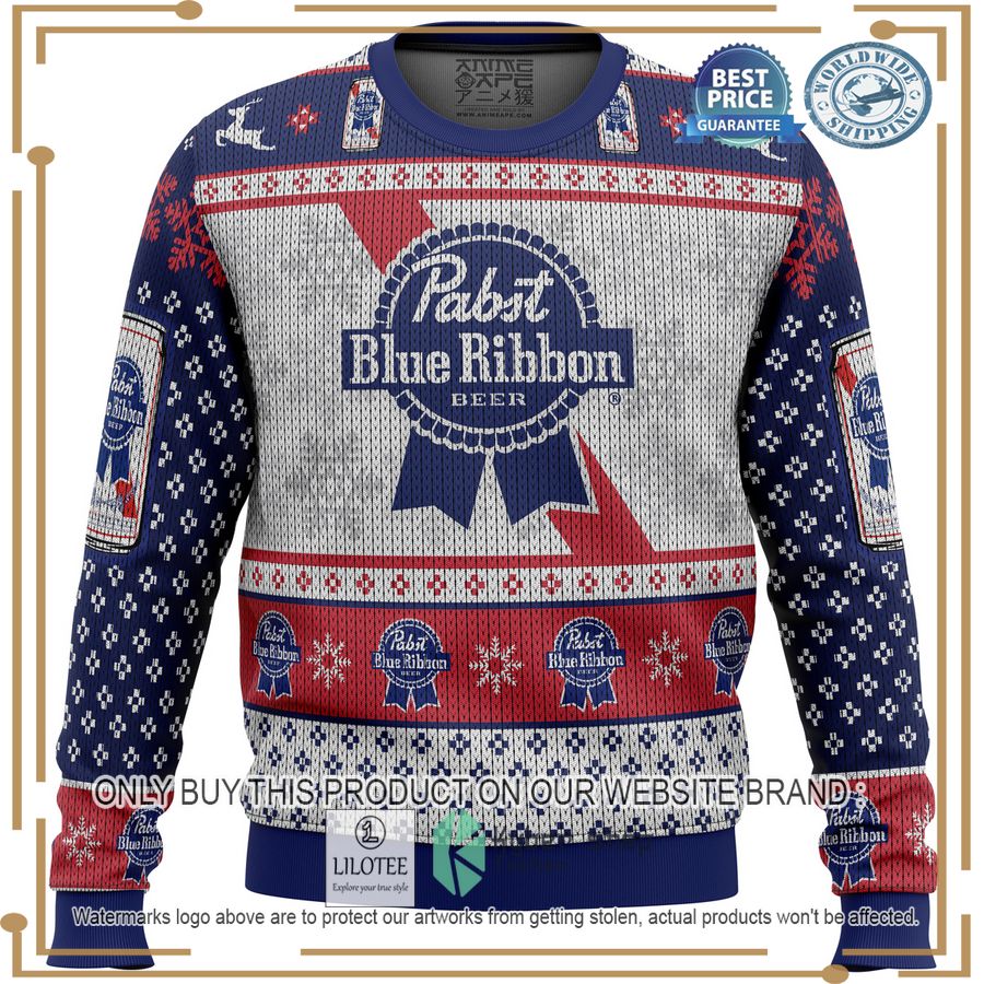 pabst blue ribbon christmas sweater 1 62462