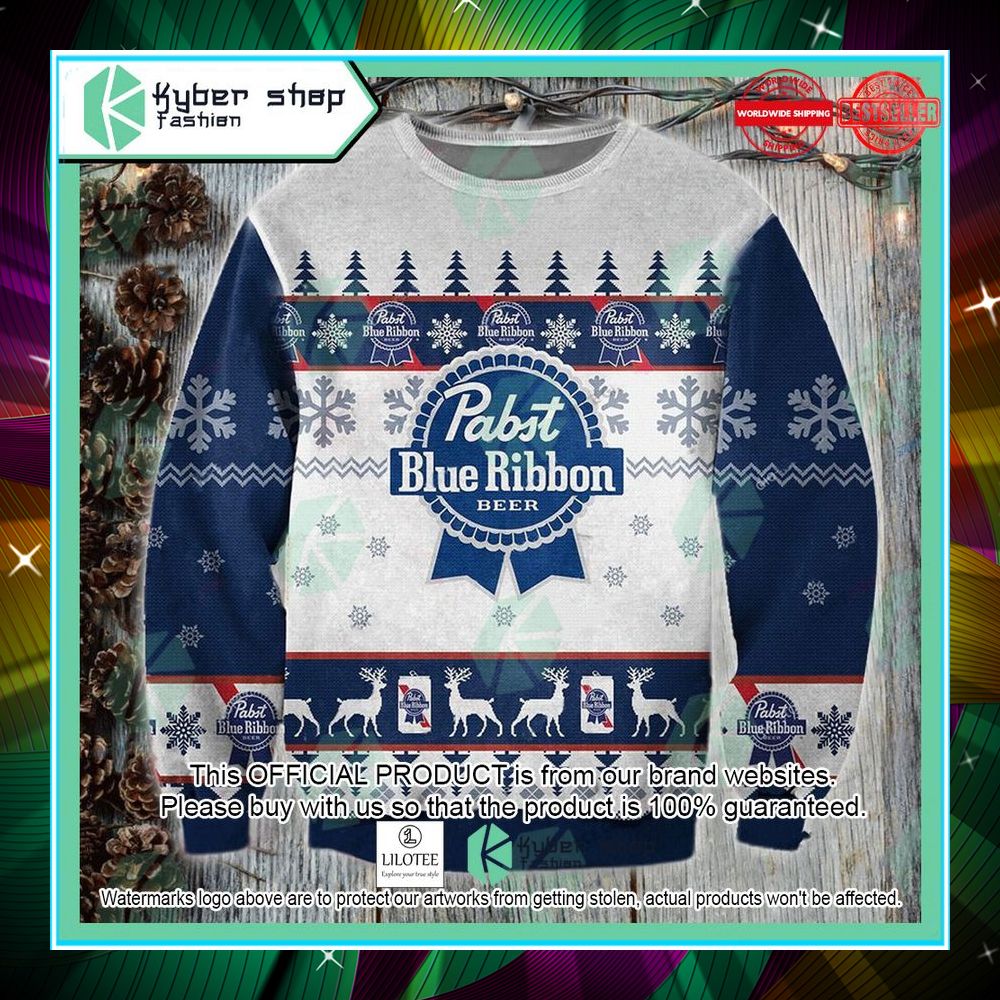pabst blue ribbon christmas sweater 1 794