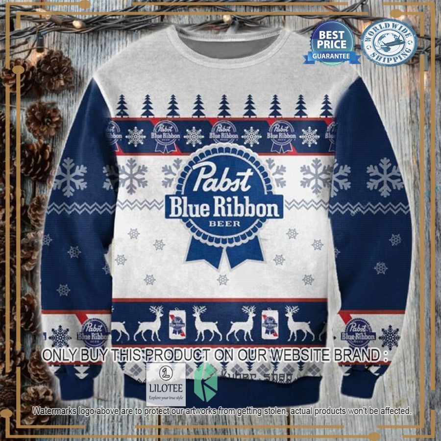 Pabst Blue Ribbon Ugly Christmas Sweater - LIMITED EDITION 3