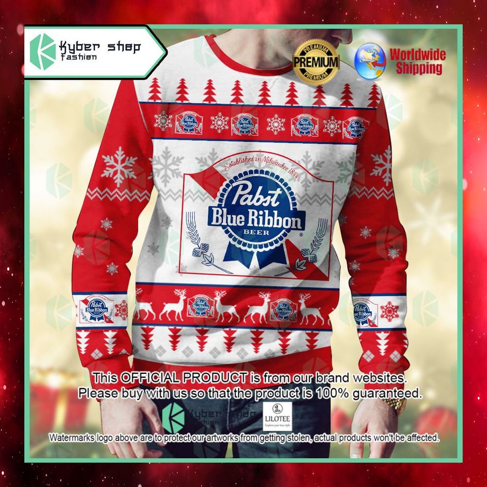 pabst blue ribbon ugly sweater 1 251