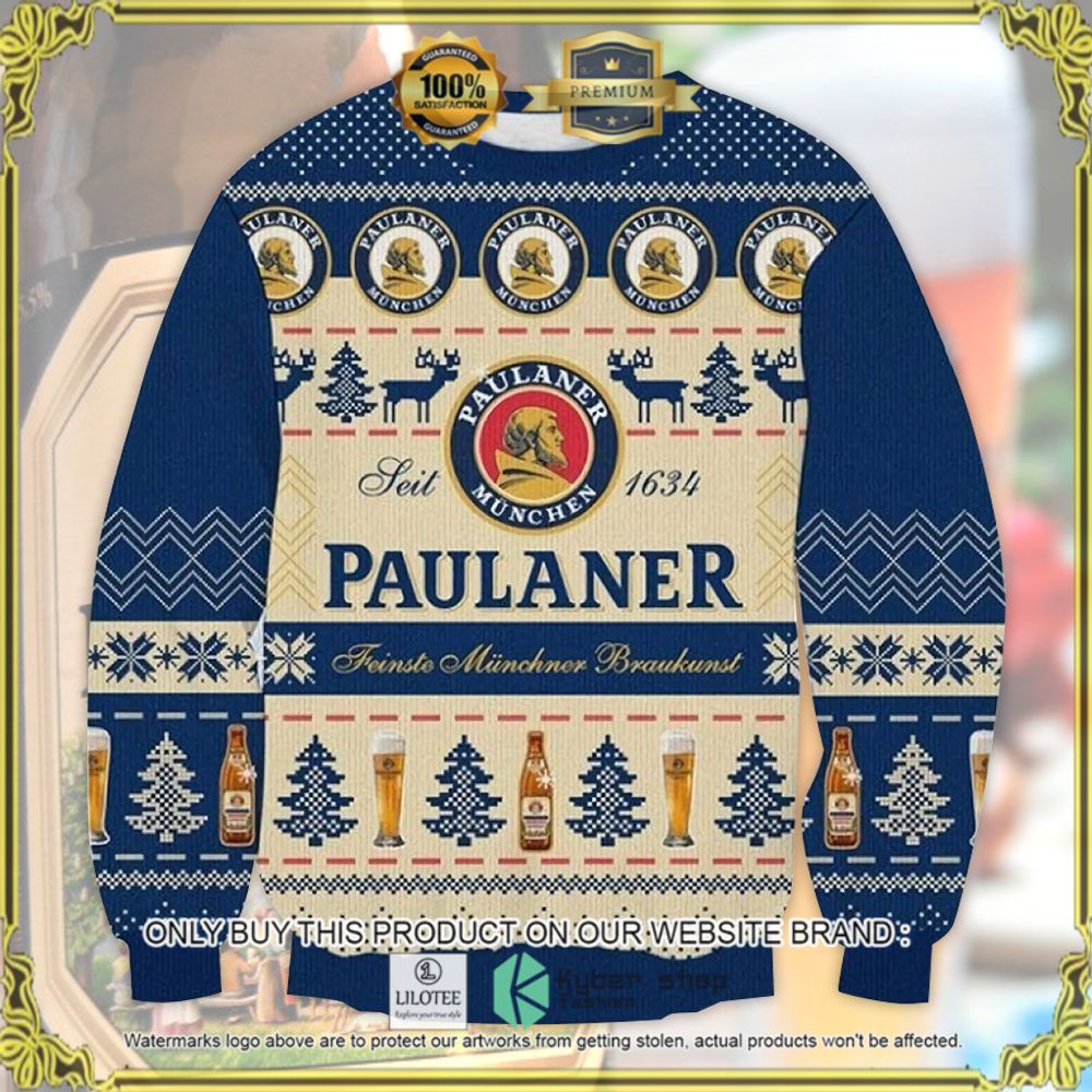 paulaner munchen blue cream ugly sweater 1 54474