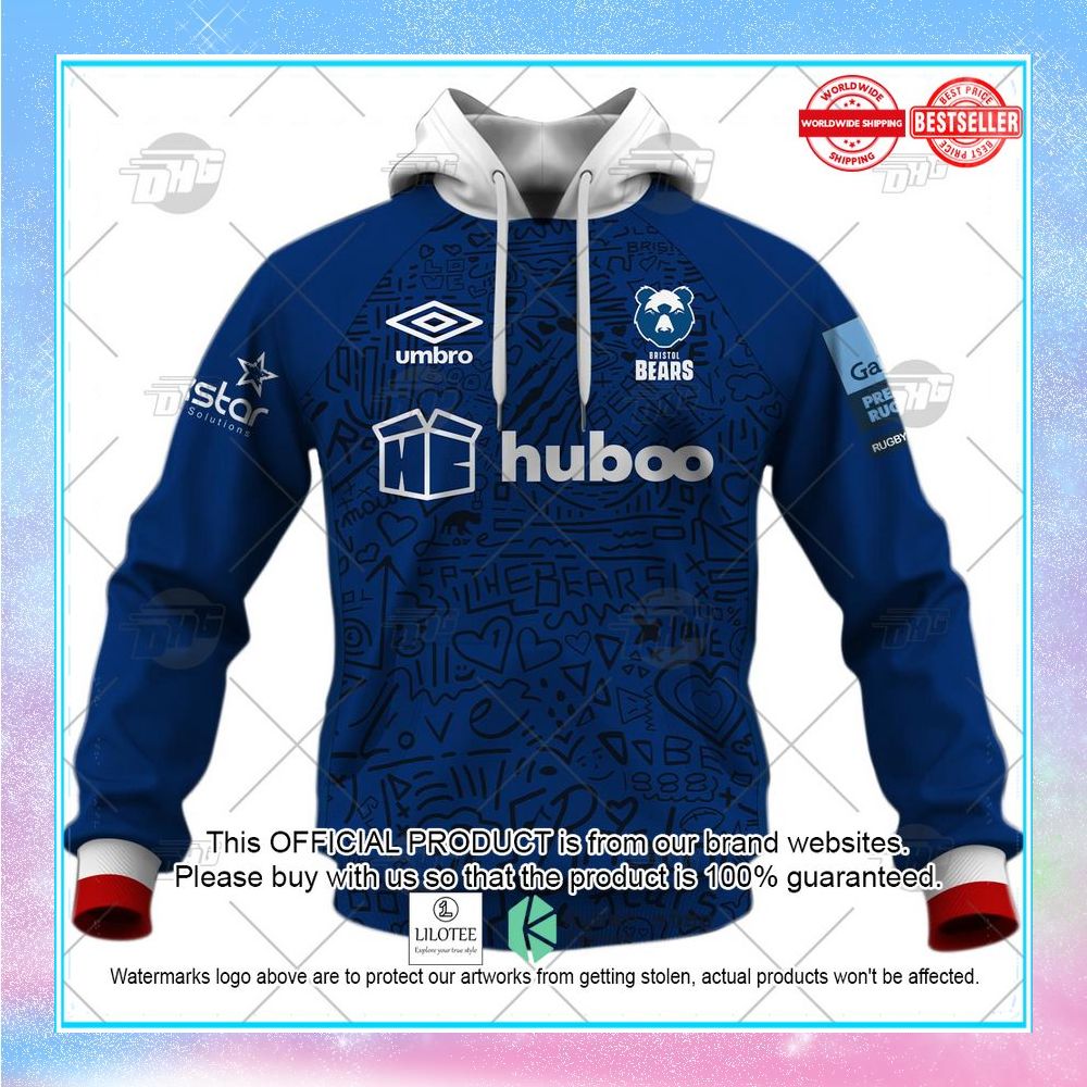 personalize rugby bristol bears 2022 23 home shirt hoodie 2 344