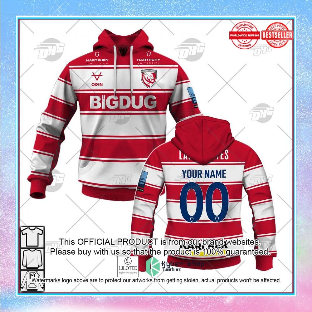 personalize rugby gloucester rugby 2022 23 home shirt hoodie 1 890