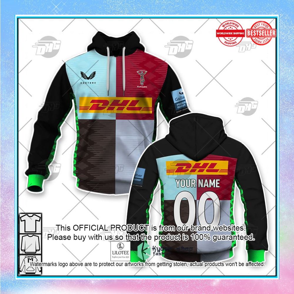 personalize rugby harlequins 2022 23 home shirt hoodie 1 203
