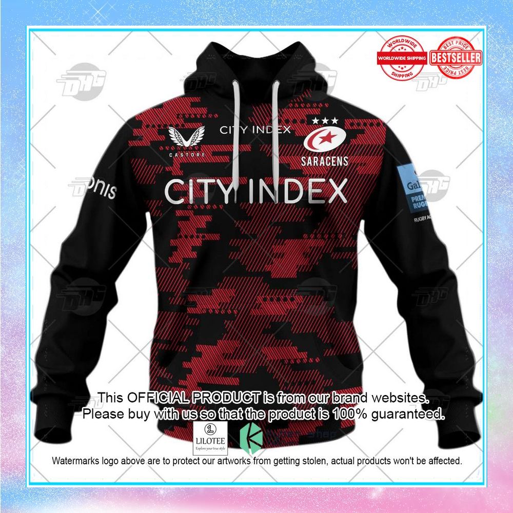 personalize rugby saracens football club 2022 23 home shirt hoodie 2 38
