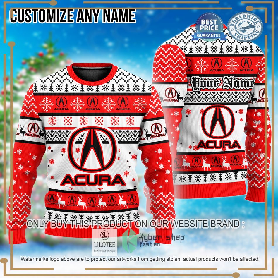 personalized acura custom ugly christmas sweater 1 90025