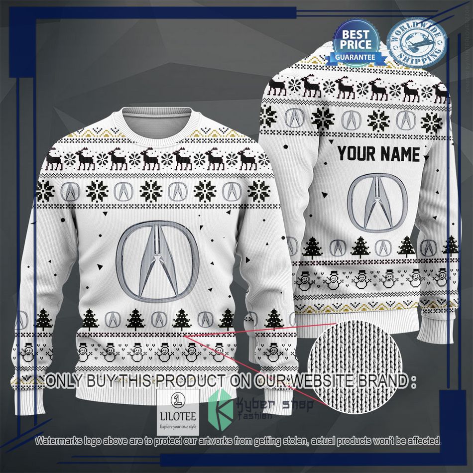 personalized acura white christmas sweater hoodie sweater 2 74159