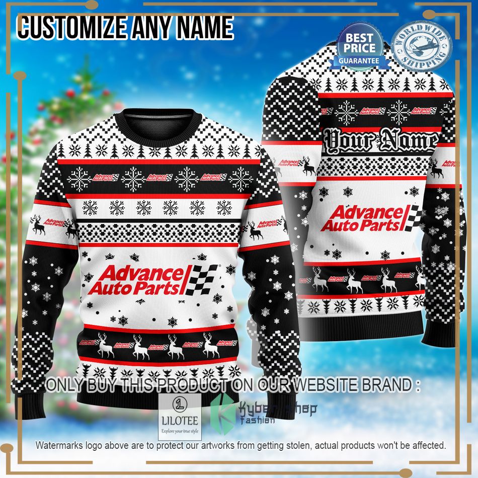 personalized advance auto parts custom ugly christmas sweater 1 26807