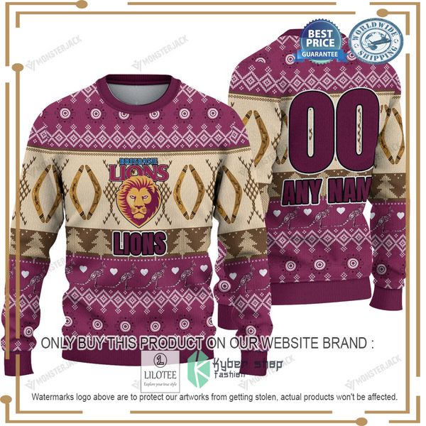 personalized afl brisbane lions christmas sweater 1 41595