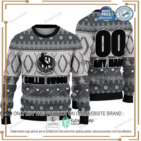 personalized afl collingwood magpies christmas sweater 1 7949