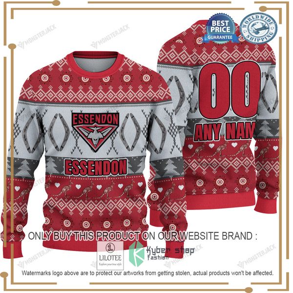 personalized afl essendon bombers christmas sweater 1 86265