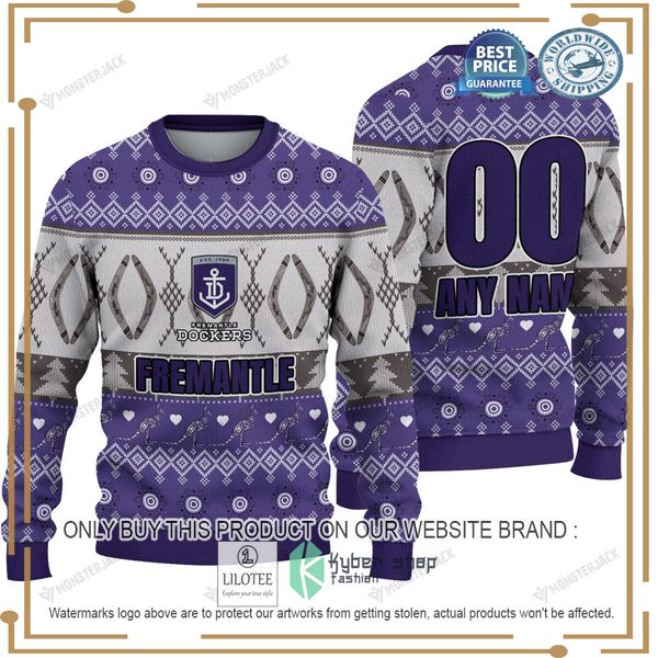 personalized afl fremantle dockers christmas sweater 1 20441