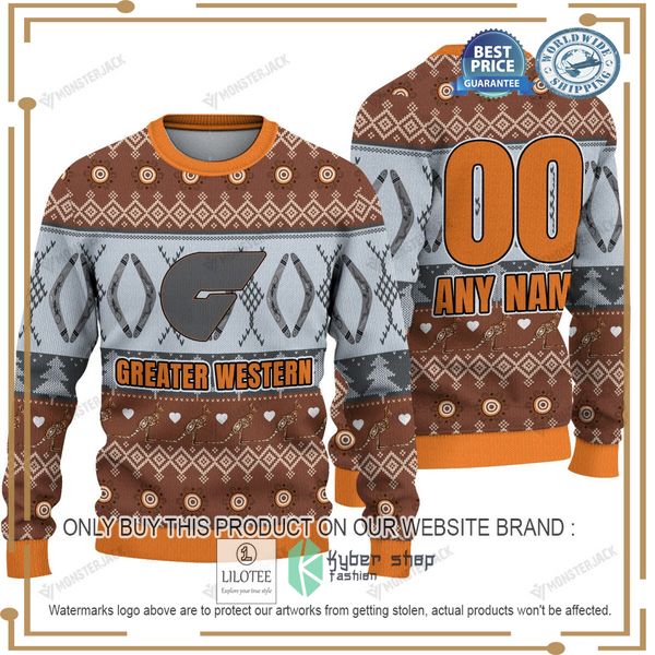 personalized afl hawthorn hawks christmas sweater 1 10055
