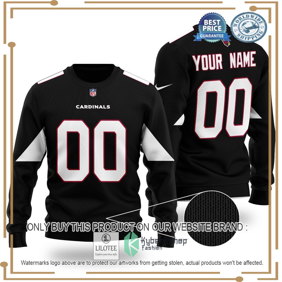 personalized arizona cardinals nfl black wool sweater 1 61605