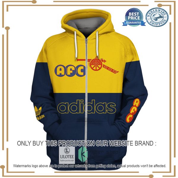 personalized arsenal afc adidas yellow navy shirt hoodie 2 43621