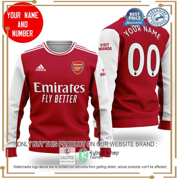 personalized arsenal red christmas sweater 1 97969