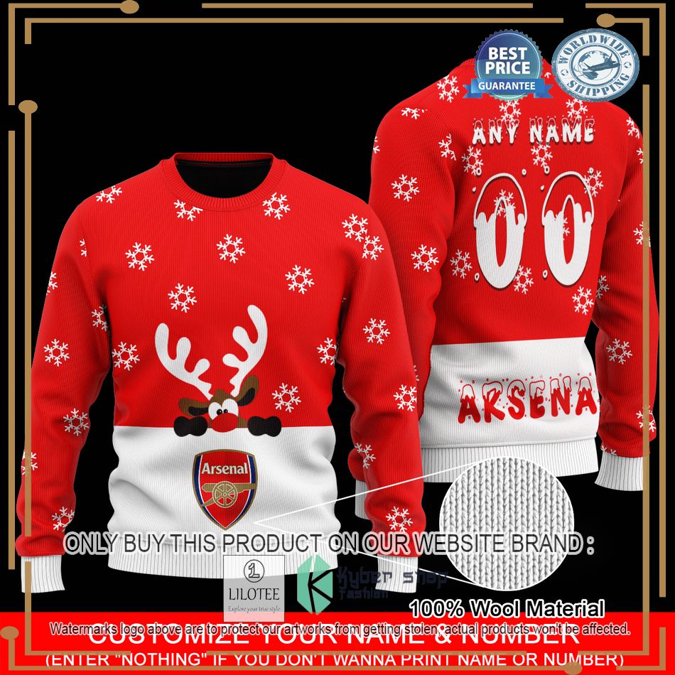 personalized arsenal reindeer christmas sweater 1 26146